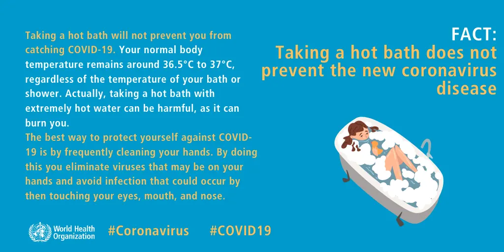 Fact: Taking a hot bath does not prevent the new coronavirus disease [infographic]