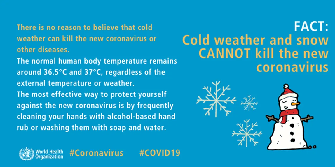 Fact: Cold weather and snow CANNOT kill the new coronavirus [infographic]