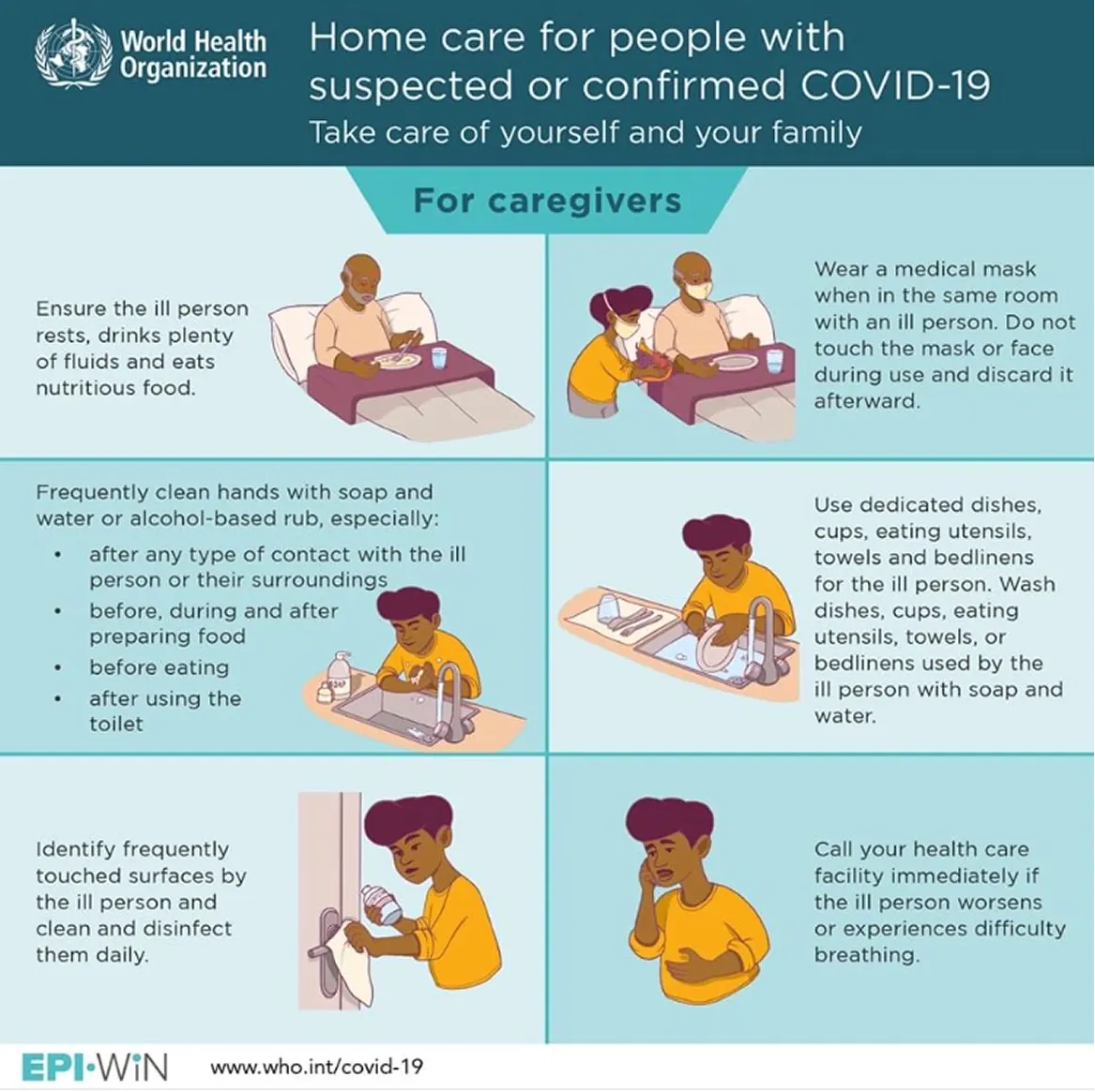 Home care for people with suspected or confired COVID-19 [infographic]